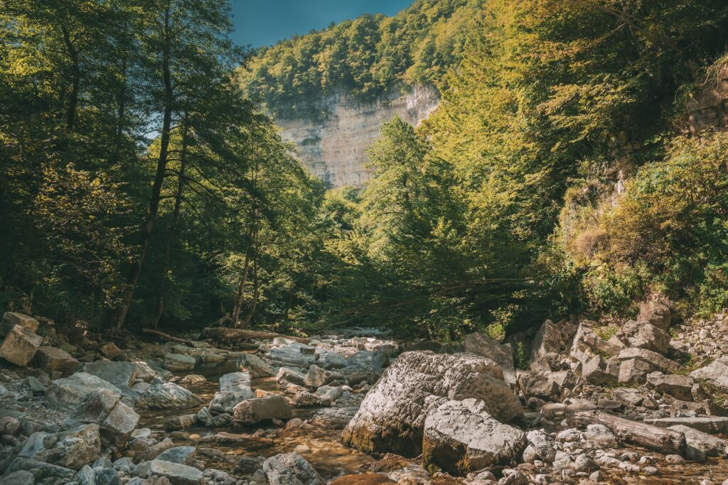 Okatse River Landscape. Khoni District Near Kutaisi In Imereti R